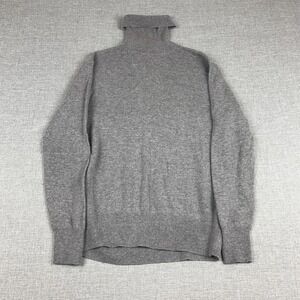 IRO Sweater Mens Large Gray Merino Wool Nylon Turtleneck Thermal Knit Pullover